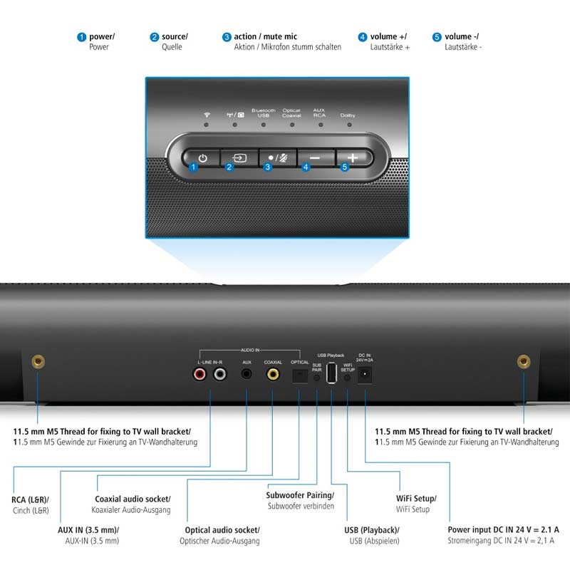 Hama Sirium 4000 ABT Smart-Soundbar schwarz