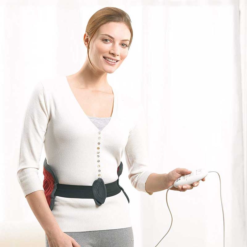 Beurer HK 55 Easyfix Multifunktions-Heizkissen, 59 x 30 cm, 100 Watt, rot/grau