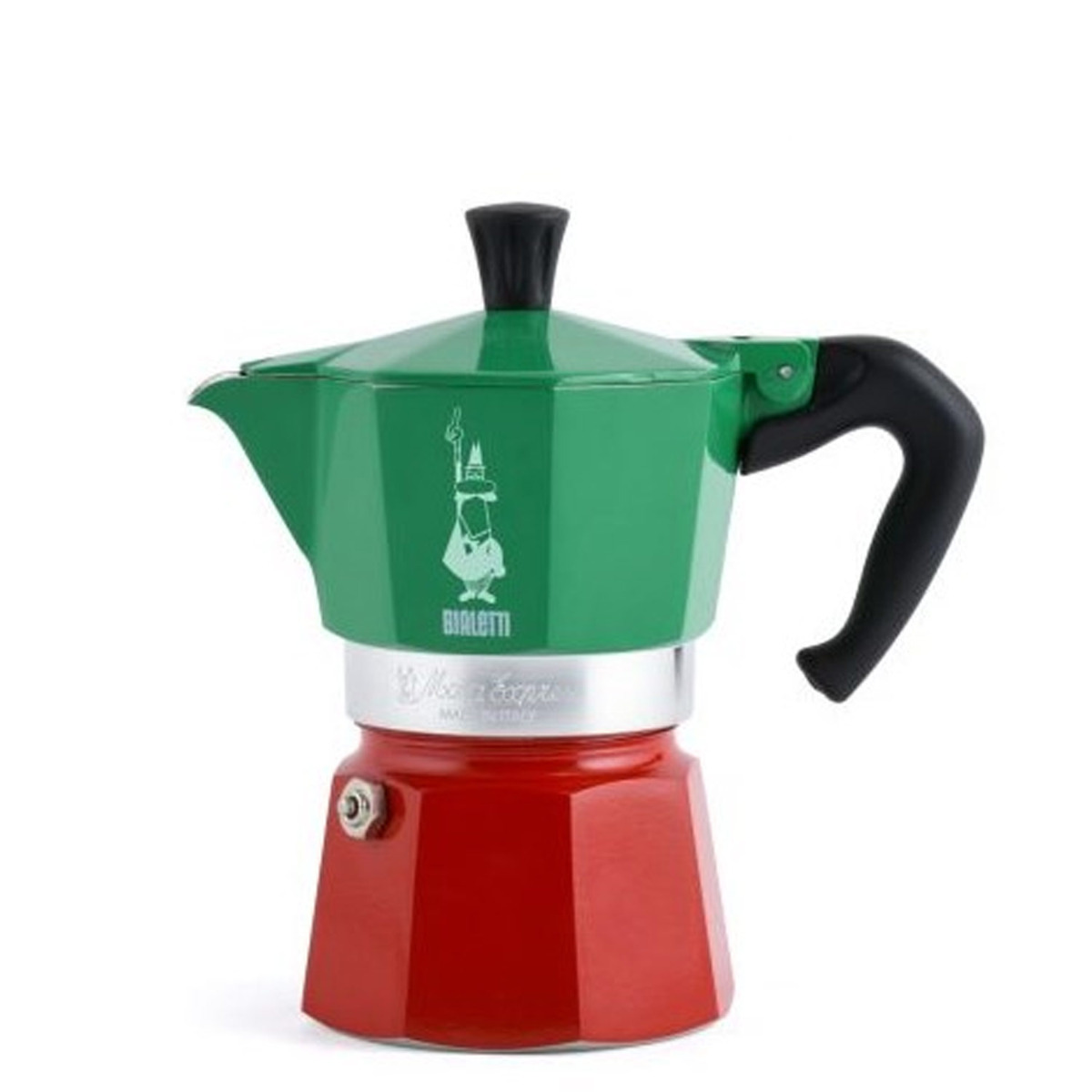Bialetti Moka Express Italia Espressokocher 3 Tassen rot/grün/silber
