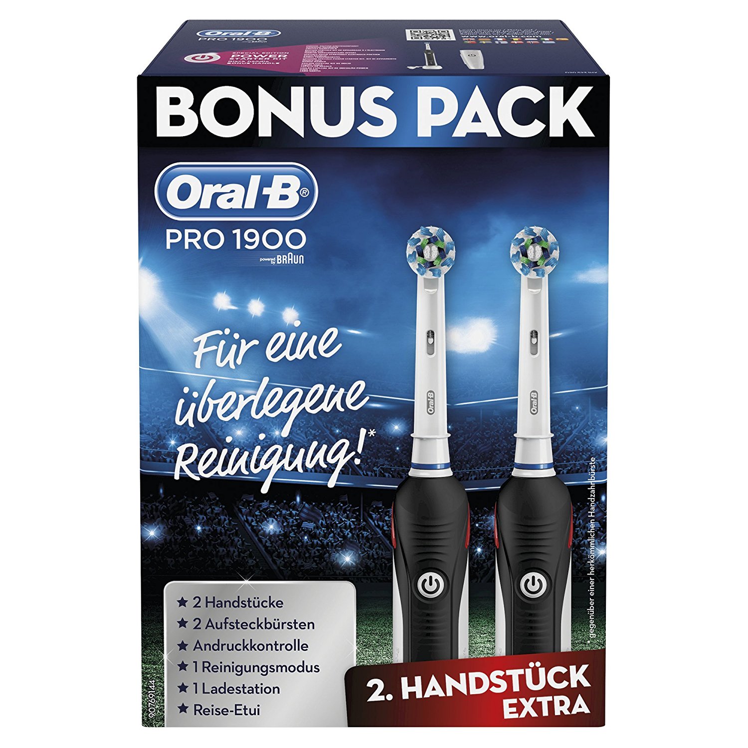 Braun Oral-B PRO 1900 Black Elektrische Zahnbürste Ausstellungsgerät