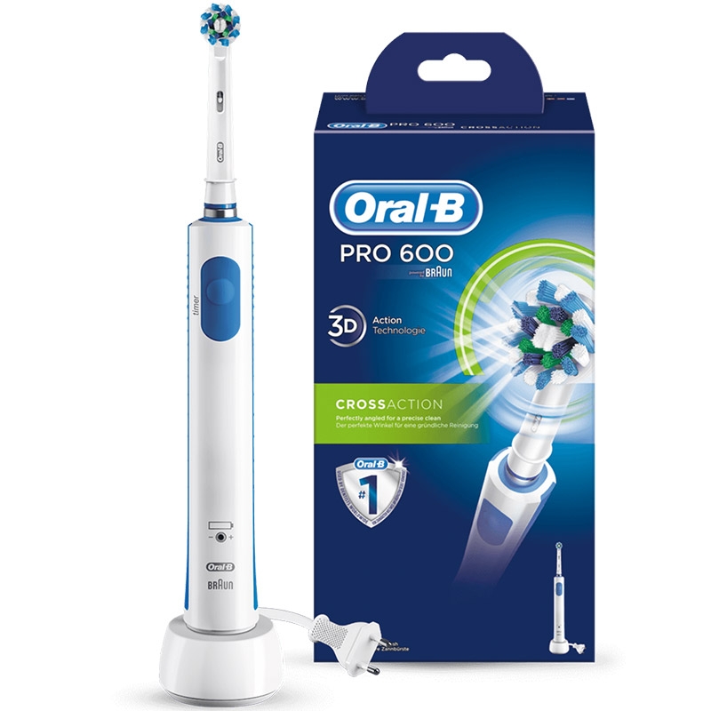 Oral-B Pro 600 Elektrische Zahnbürste weiss