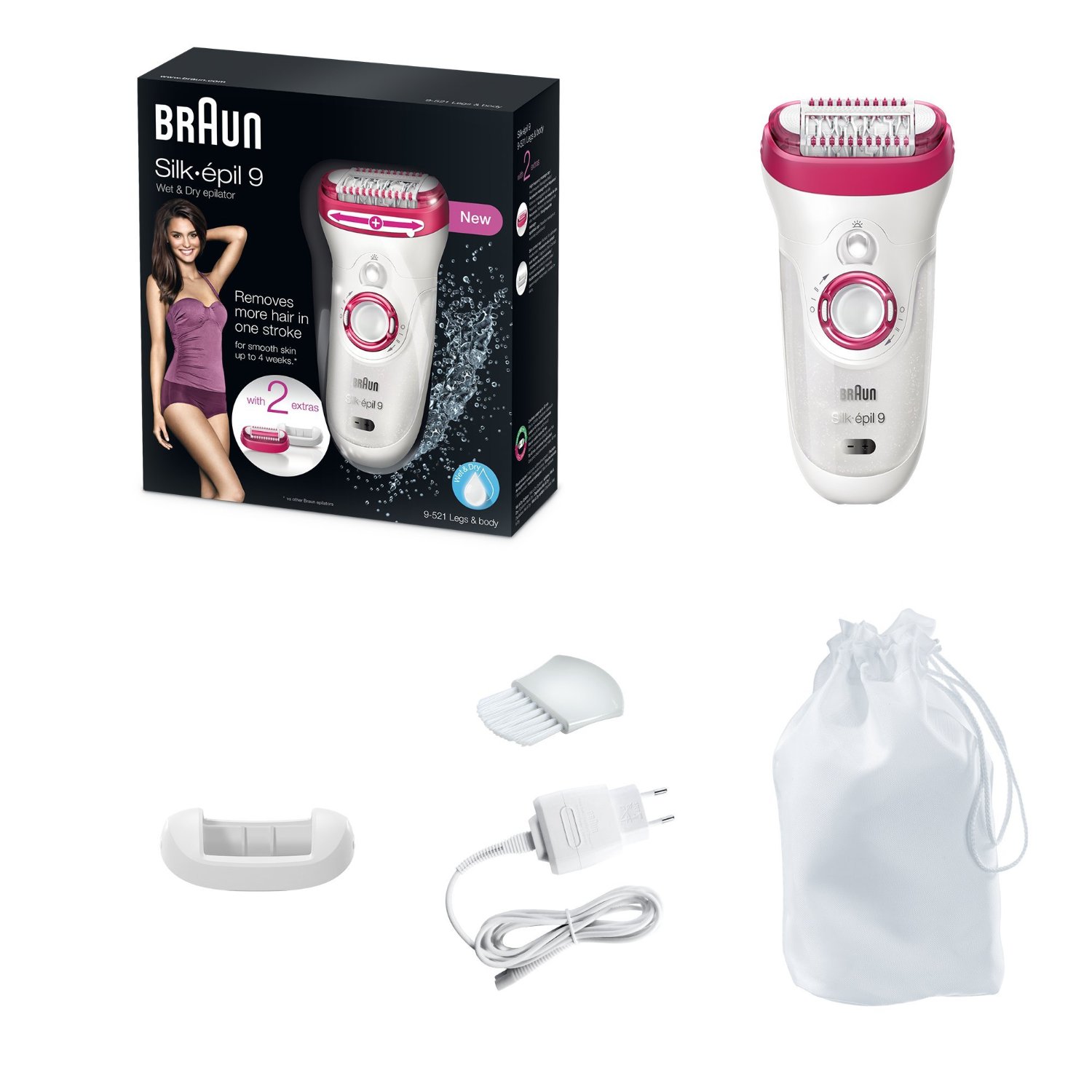 Braun Silkepil 9521 Legs and Body / wet and dry Epilierer Epilator