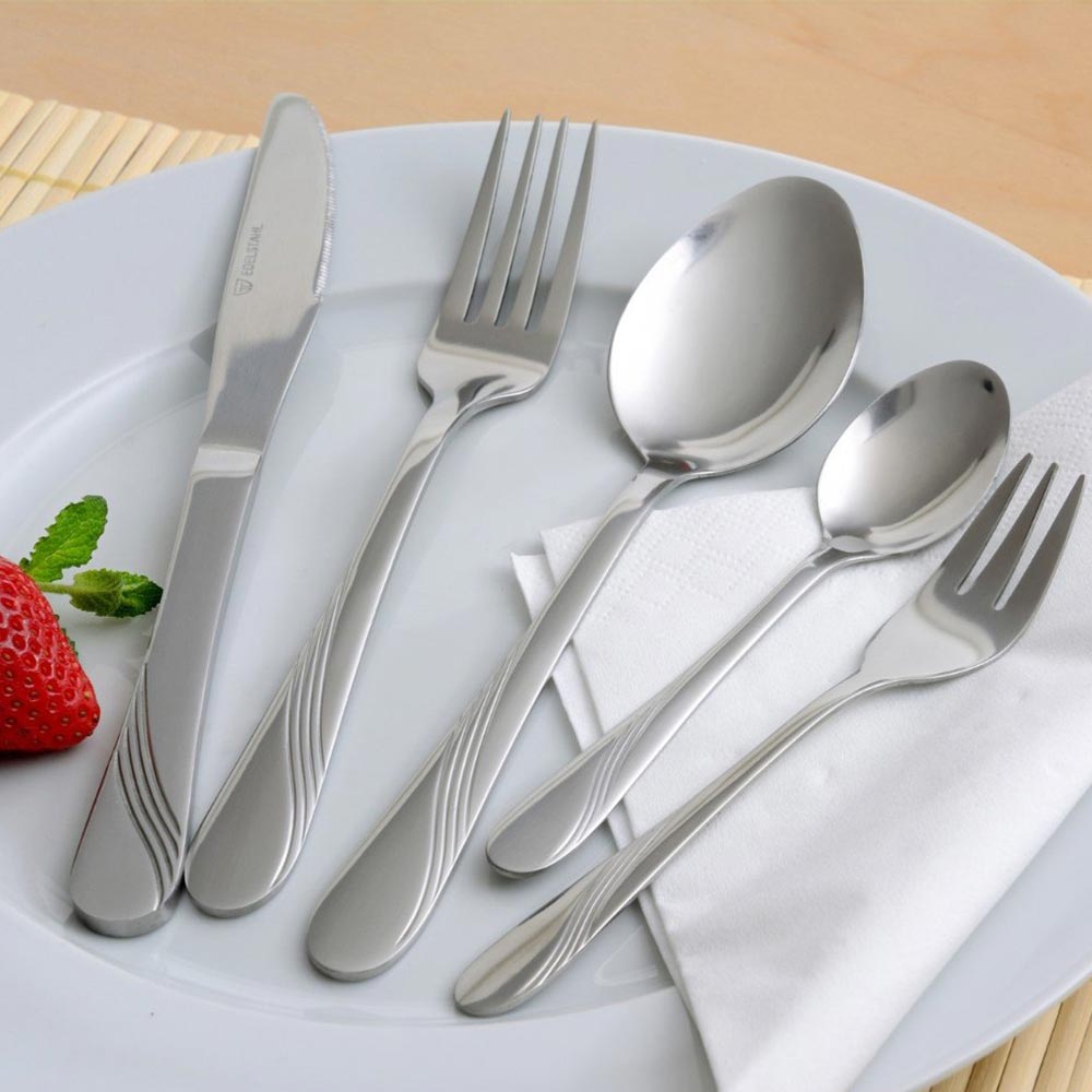 Gräwe Tafelbesteck für 6 Personen 30-teilig aus Edelstahl inkl. Kuchengabeln