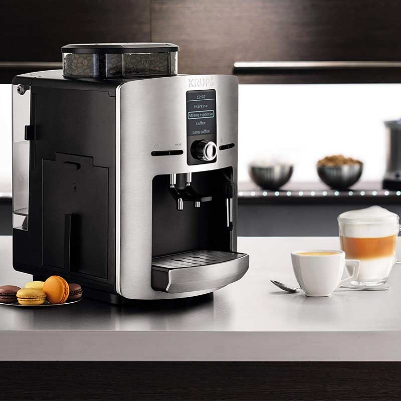 Krups EA82FD Kaffeevollautomat Latt'Espress Quattro Force mit Aluminiumfront