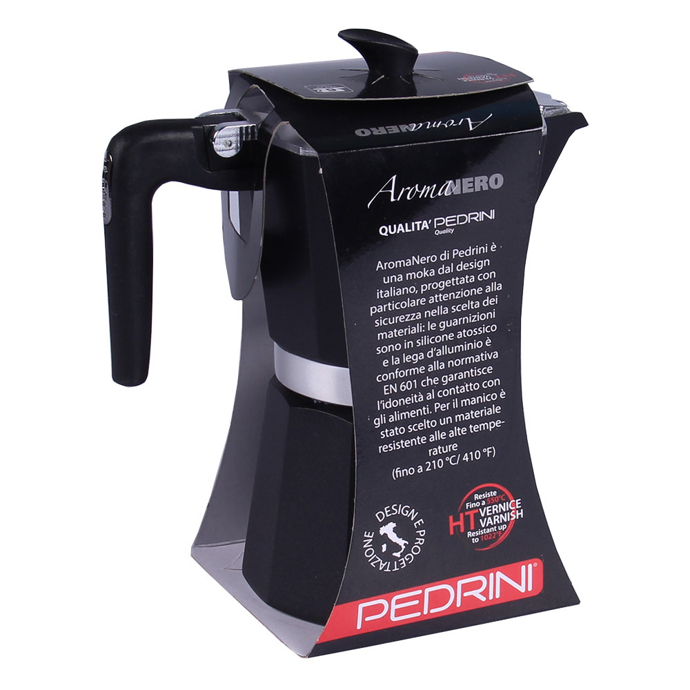 Pedrini Paint Aluminum Coffee Maker 6 Tassen dunkelgrau