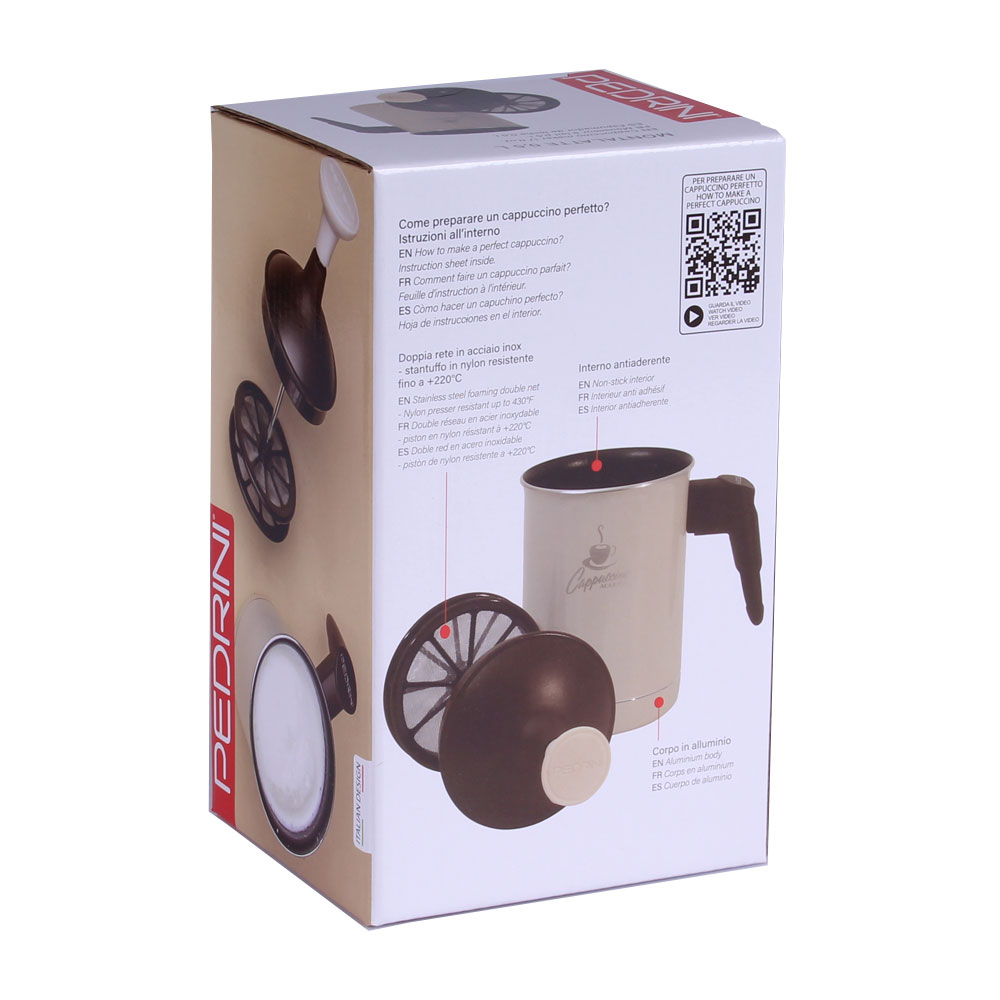 Pedrini Milk Frother Creamer 500ml braun/beige