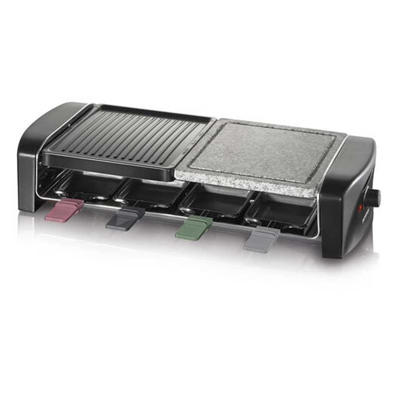 Severin RG 9645 Raclette-Grill mit Naturgrillstein und Gussplatte