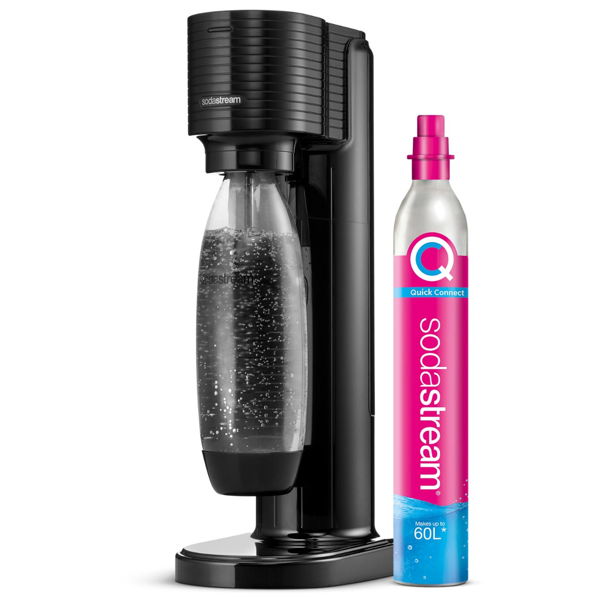 SodaStream Gaia Wassersprudler mit CO2-Zylinder und 1x 1L Kunststoff-Flasche sch