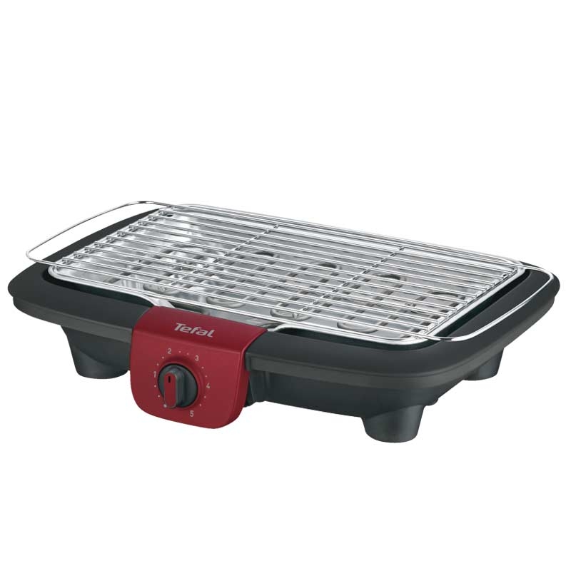 Tefal BG90E5 Easygrill Adjust Elektro-Tischgrill schwarz/burgunderrot