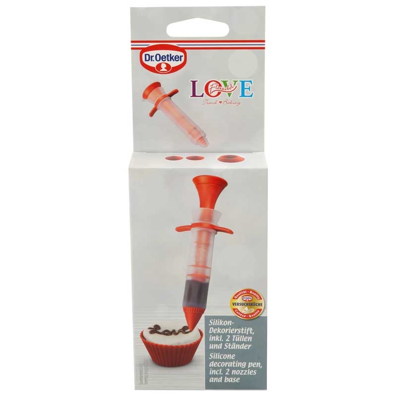 Dr. Oetker Silikon-Dekorierstift inkl. 2 Tüllen und Ständer