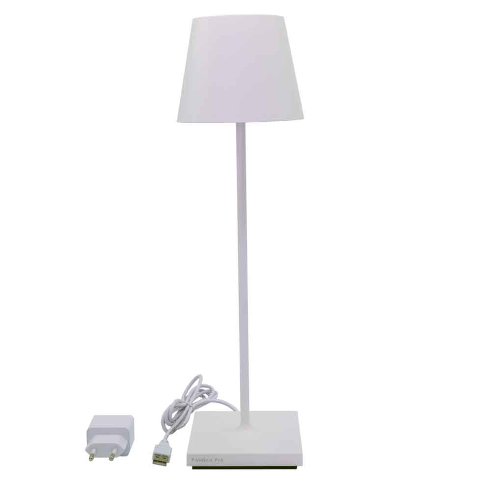 Zafferano Poldina Pro Dimmbare LED-Tischlampe aus Aluminium weiß