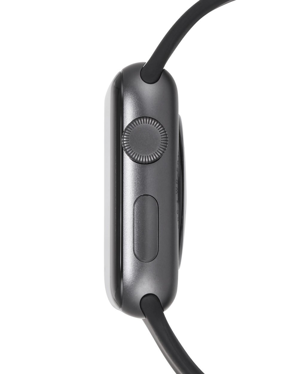 Apple Watch Series 3 42 mm Aluminiumgehäuse space grau Sportarmband schwarz