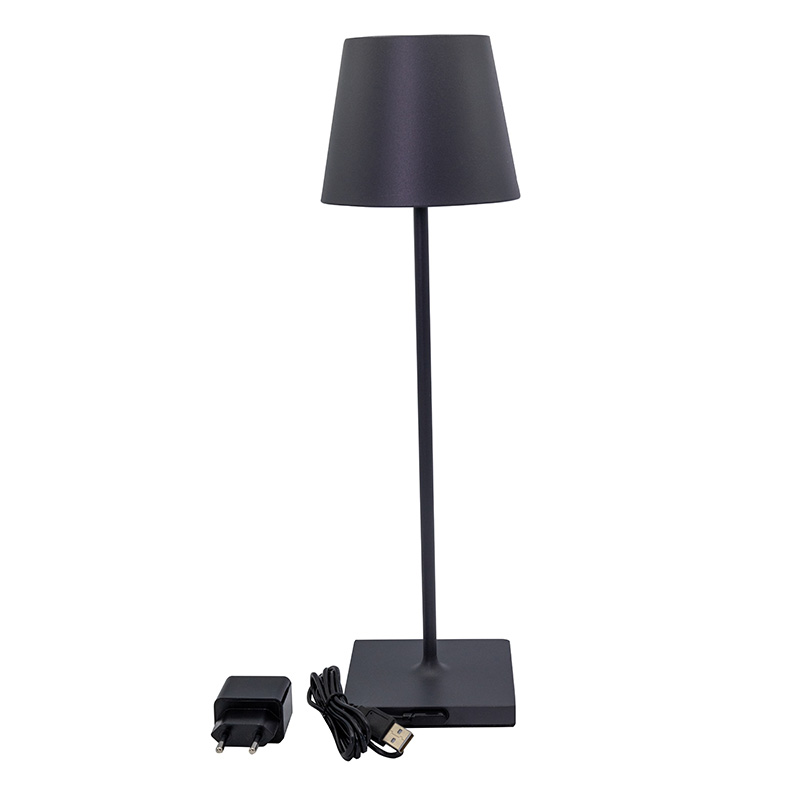 SIGOR NUINDIE 380mm Akku-Tischleuchte aluminium rund