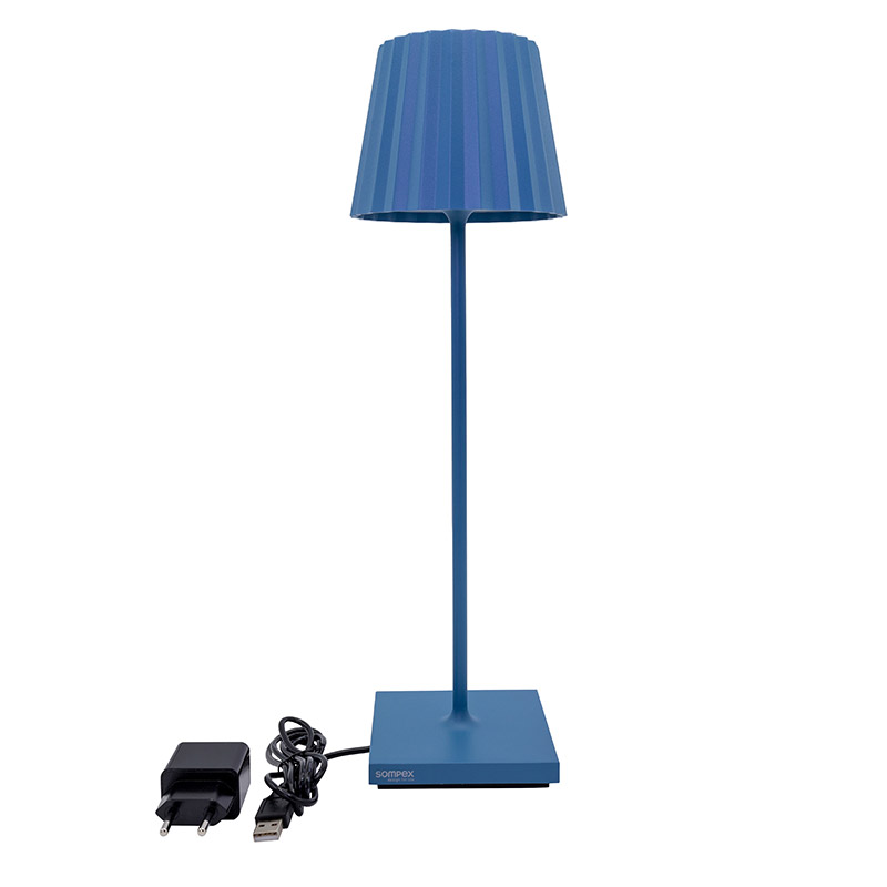 Sompex Troll LED-Tischleuchte blau inkl. Ladestation