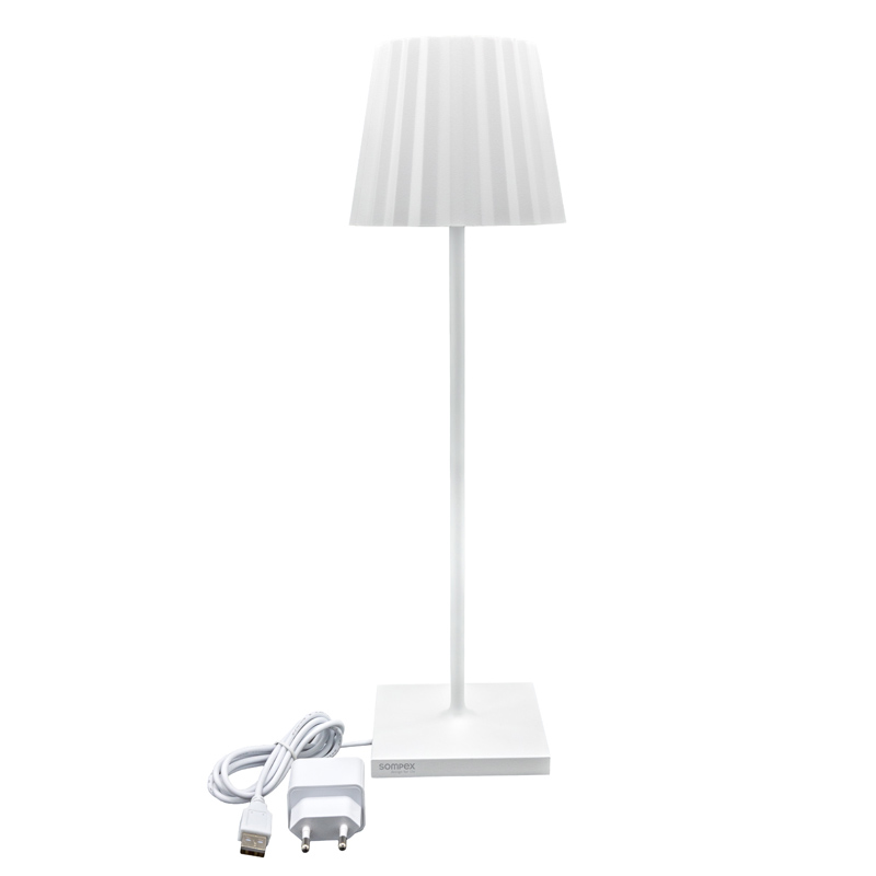 Sompex Troll LED-Tischleuchte weiß inkl. Ladestation