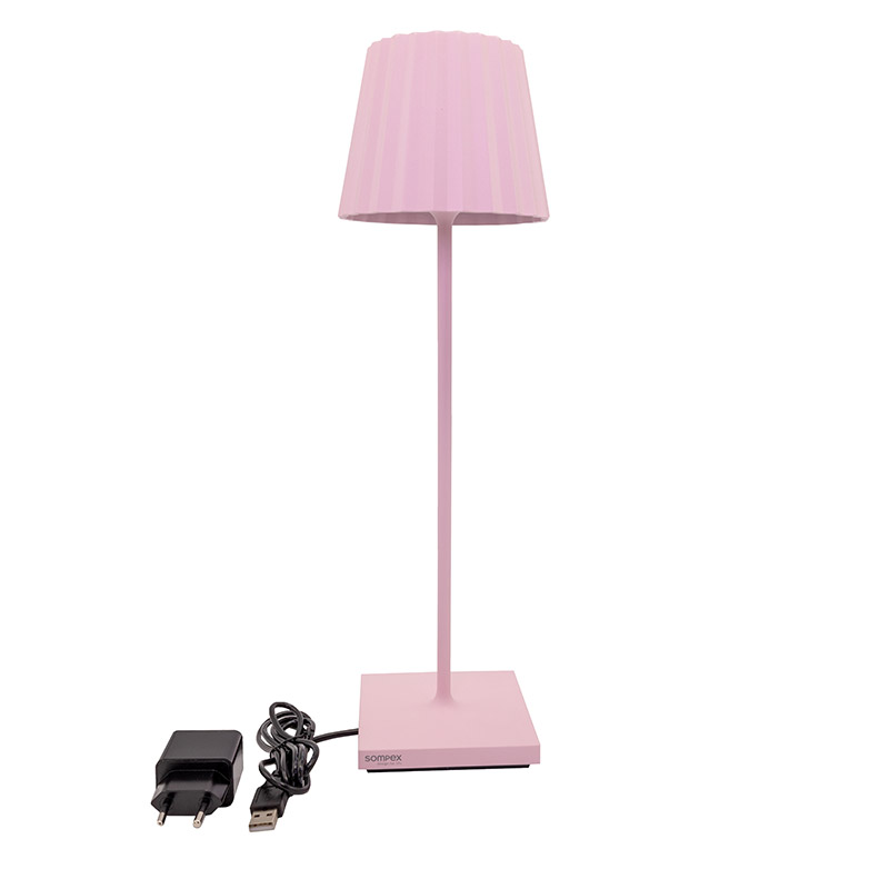 Sompex Troll LED-Tischleuchte rosa inkl. Ladestation