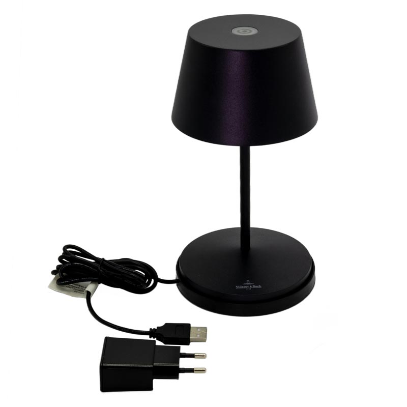 Villeroy & Boch Tischleuchte Seoul 2.0 LED mit Akku & Ladestation schwarz