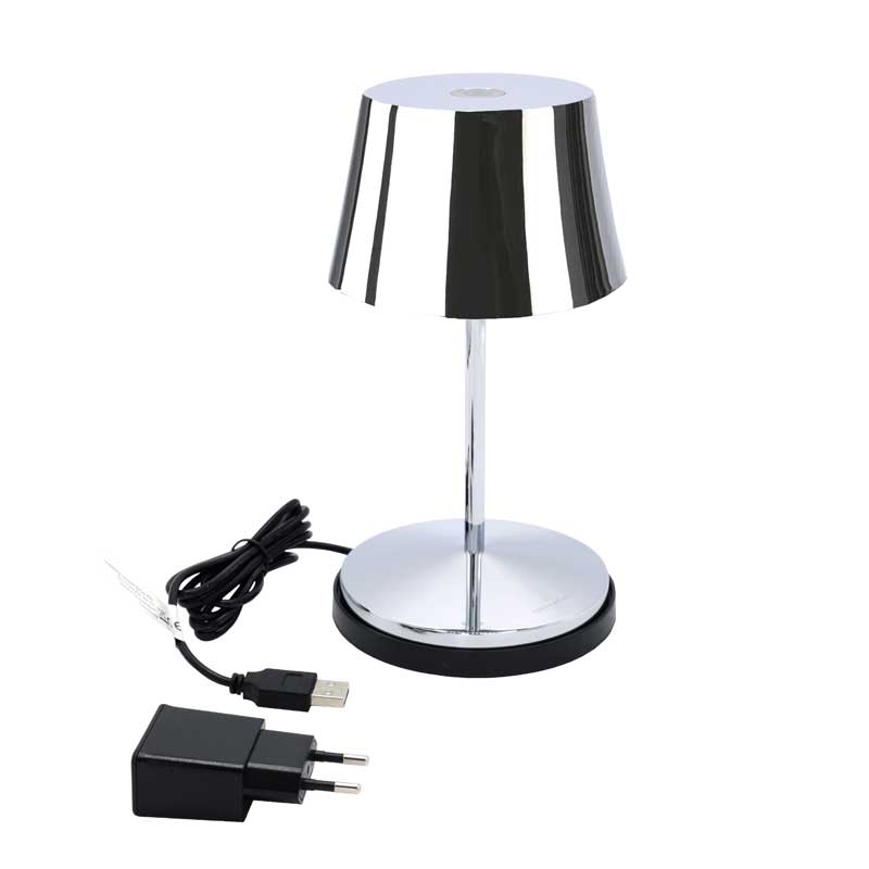 Villeroy & Boch Tischleuchte Seoul 2.0 LED mit Akku & Ladestation chrom