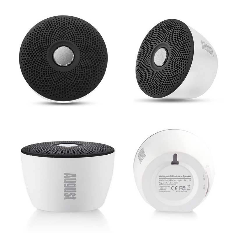 August MS430 wasserfester Bluetooth Lautsprecher weiß