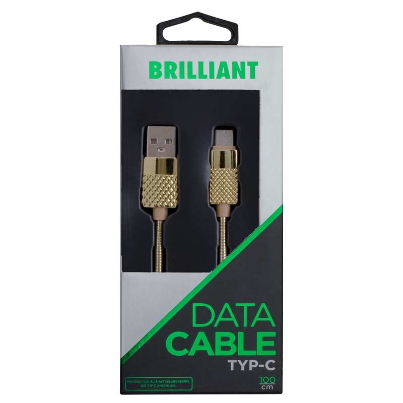 Peter Jäckel USB Data Cable BRILLIANT Typ-C Gold mit Sync- und Ladefunktion