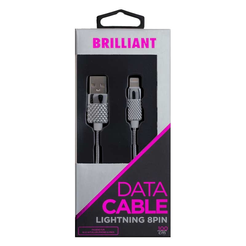 Peter Jäckel USB Data Cable BRILLIANT Lightning Silver mit Sync- und Ladefunktion