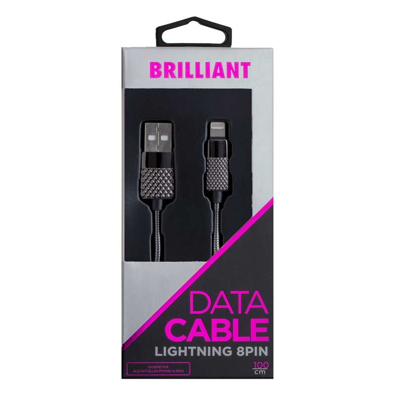 Peter Jäckel USB Data Cable BRILLIANT Lightning Gray mit Sync- und Ladefunktion
