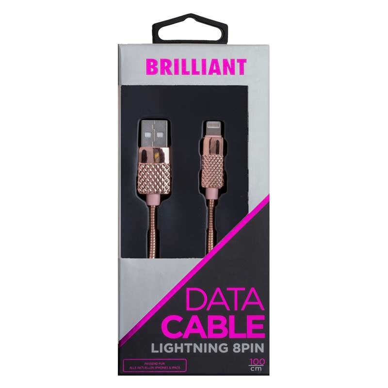 Peter Jäckel USB Data Cable BRILLIANT Lightning Pink mit Sync- und Ladefunktion
