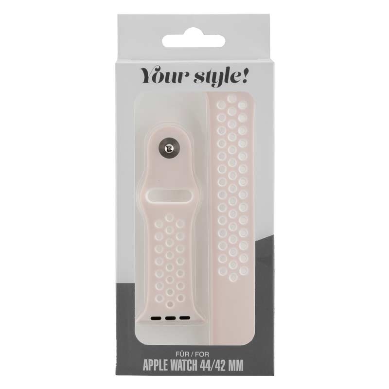 Peter Jäckel WATCH BAND für Apple Watch 44mm (Series 4)/ 42mm (Series 1/ 2/ 3) SiliconDualCreamWhite