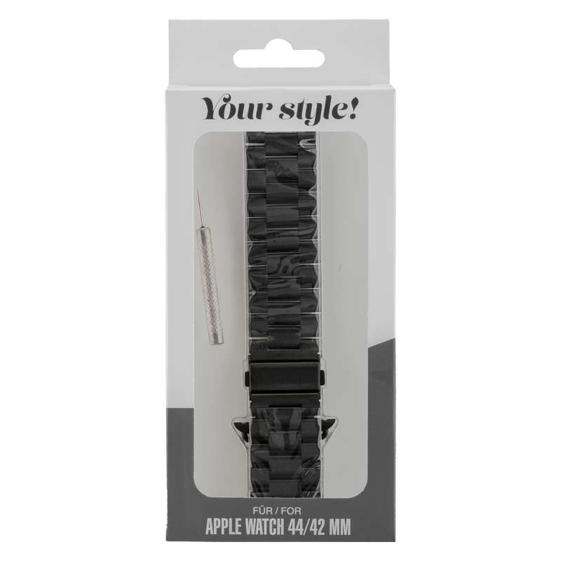 Peter Jäckel WATCH BAND für Apple Watch 44mm (Series 4)/ 42mm (Series 1/ 2/ 3) Stainless Black