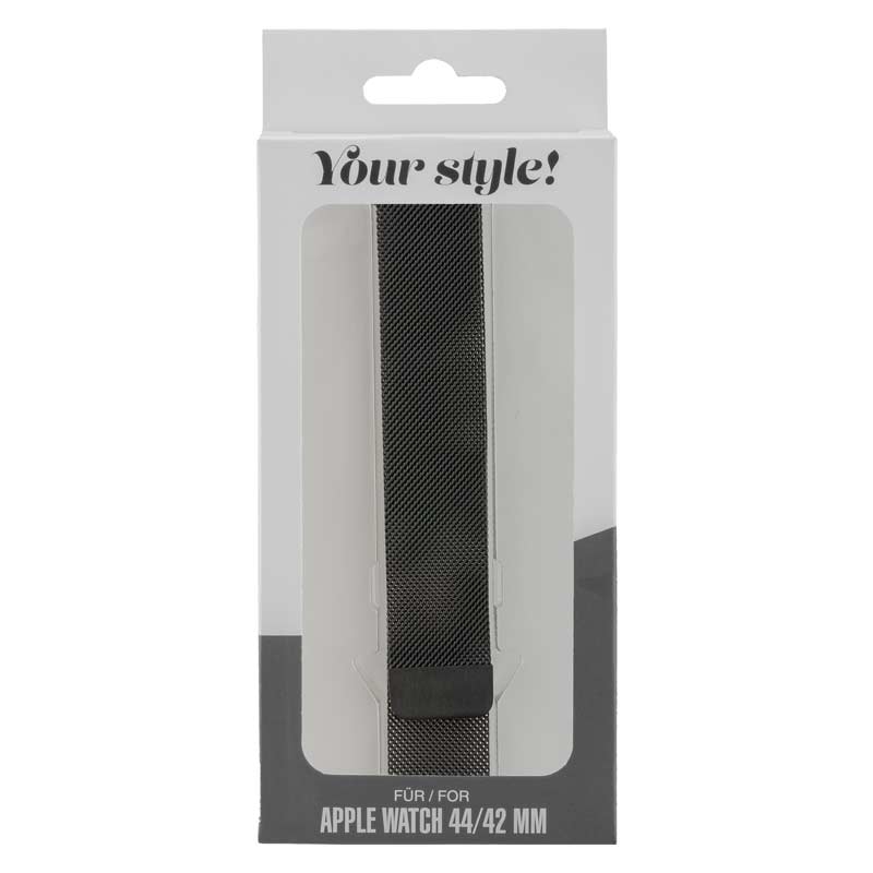 Peter Jäckel WATCH BAND für Apple Watch 44mm (Series 4)/ 42mm (Series 1/ 2/ 3) Milanaise Black