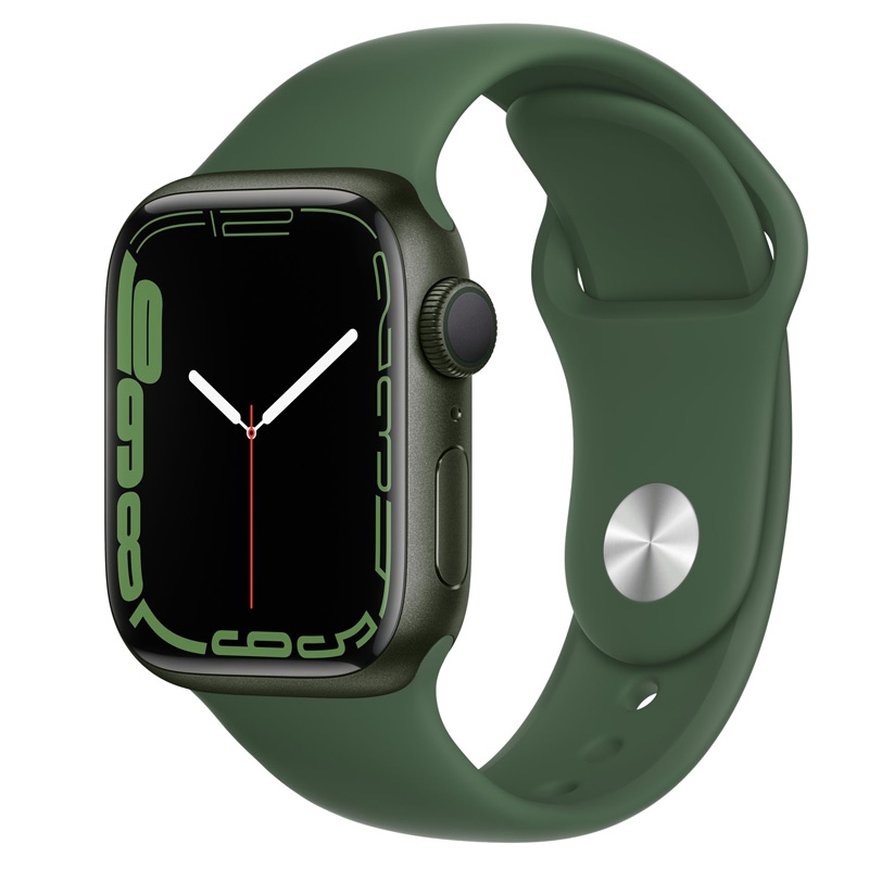 Apple Watch Series 7 GPS 41mm Alu kleefarbenes Armband Grün