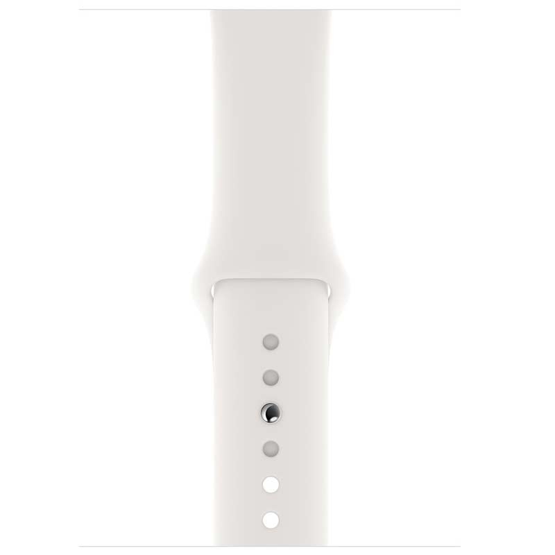 Apple Watch Series 4 GPS + LTE 40mm edelstahl silber Sportarmband weiß