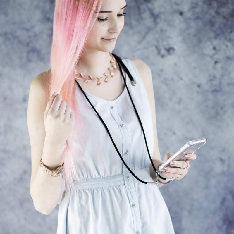 Hama Cross-Body-Cover mit Umhängekordel für Huawei P30 lite Transparent