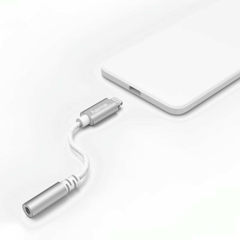 Hama Lightning-Adapter auf 3,5-mm-Audiobuchse, Weiß