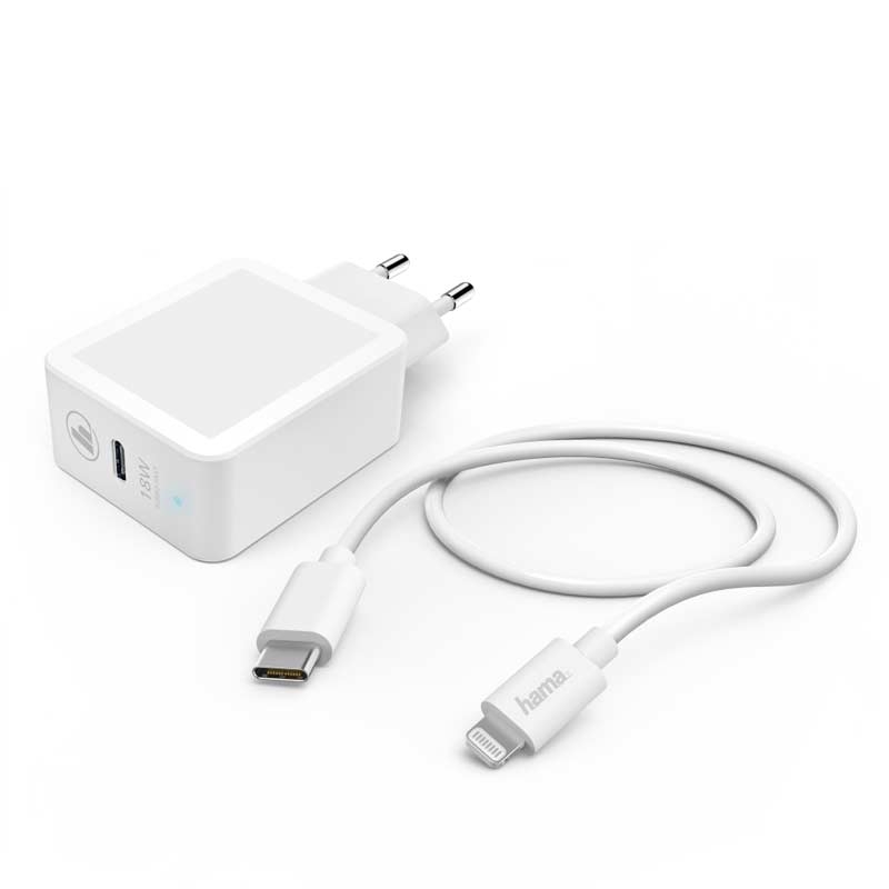 Hama Ladeset, Lightning, Power Delivery (PD), 18W, Weiß