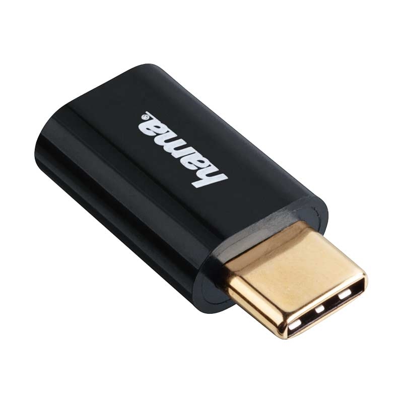 Hama Adapter Micro-USB auf USB Type-C-Stecker, Schwarz