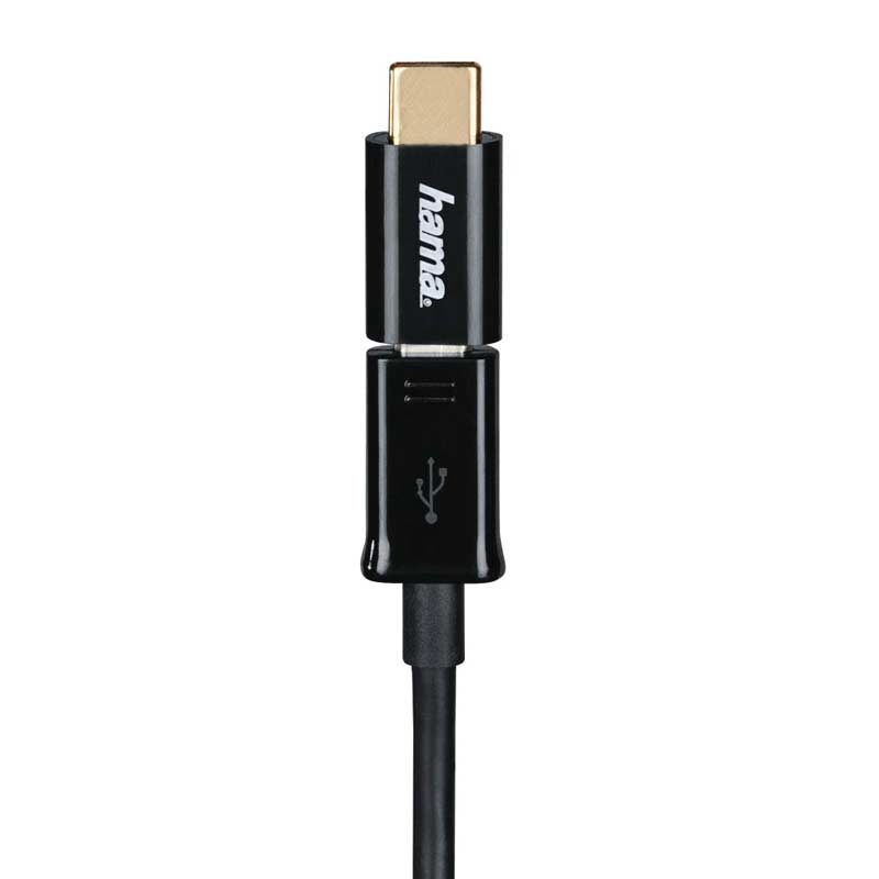 Hama Adapter Micro-USB auf USB Type-C-Stecker, Schwarz