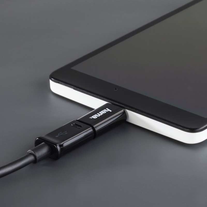 Hama Adapter Micro-USB auf USB Type-C-Stecker, Schwarz