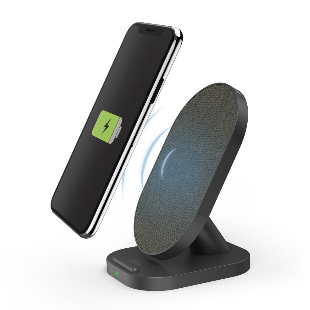 Hama Wireless Charger QI-FC10S-Fab, 10W, schwarz, kabellose Smartphone-Ladestation