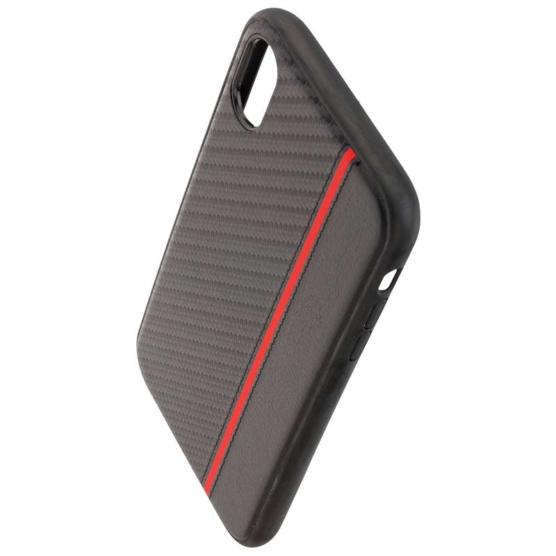 Peter Jäckel COMMANDER Back Cover CARBON PLUS für Apple iPhone XR Red Stripes