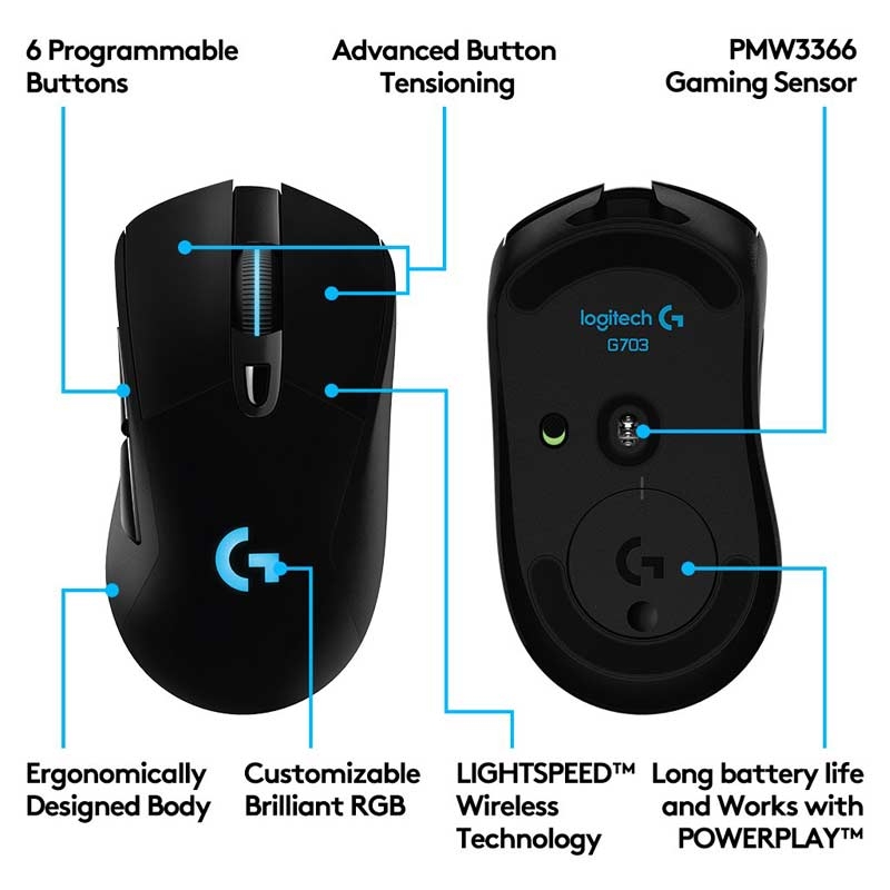 Logitech G703 Lightspeed Wireless Gaming Maus (2.Wahl)