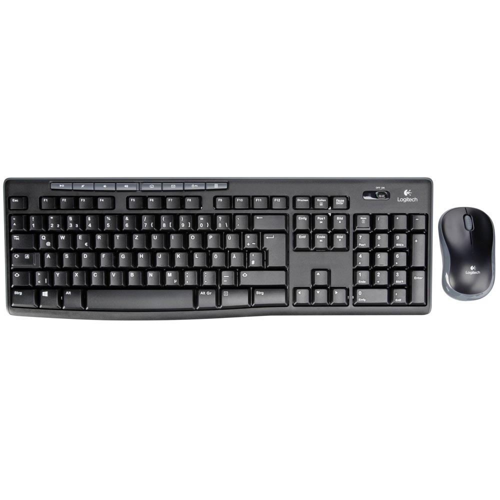 Logitech MK270 Cordless Maus+Tastatur Set USB schwarz