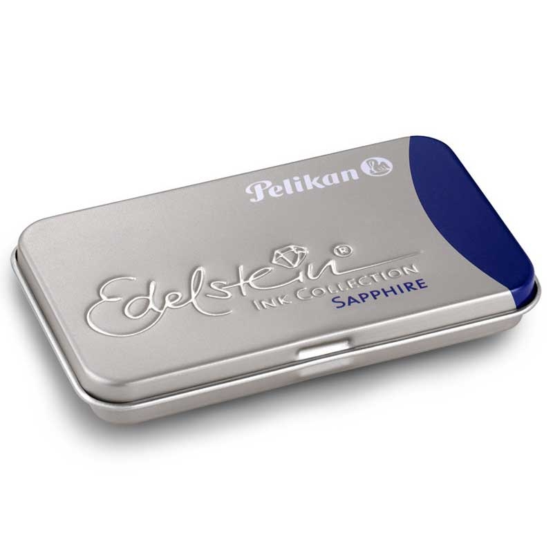 Pelikan 339630 - Tintenpatronen 4001, (6 Stück) im Metalletui Sapphire, blau