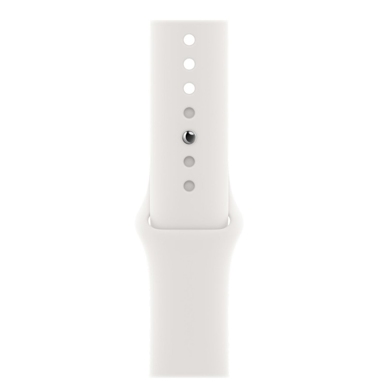 Apple Watch SE Silber 44mm Sportarmband Weiß