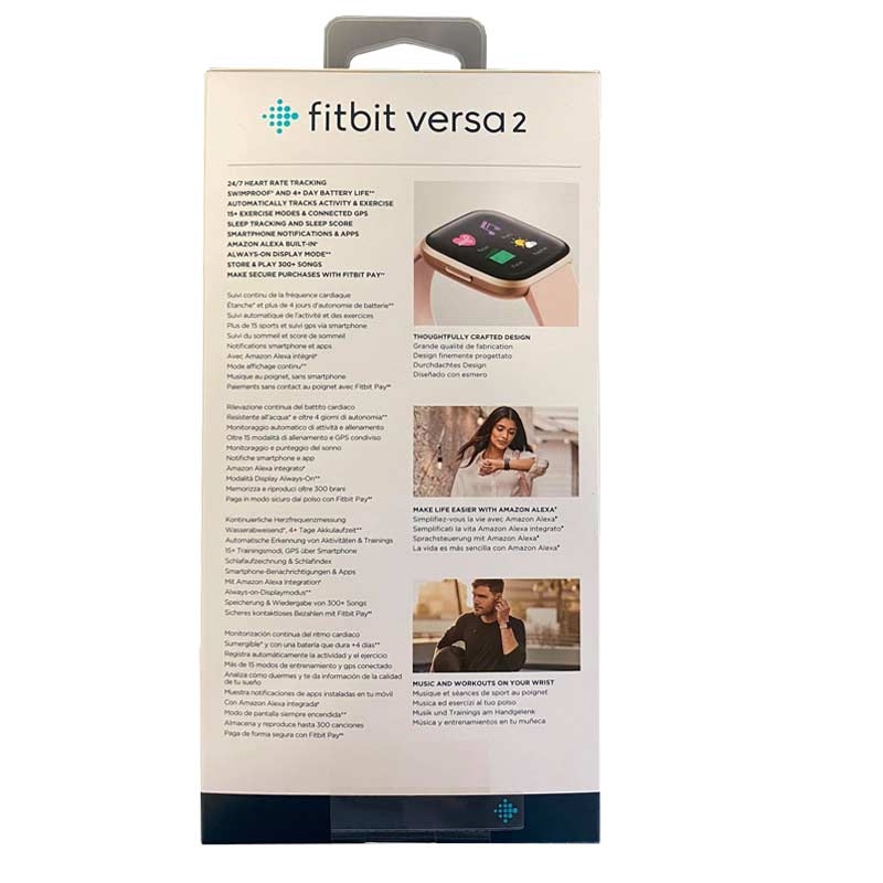 Fitbit Versa 2 Gesundheits- & Fitness-Smartwatch crème/kupferrosé