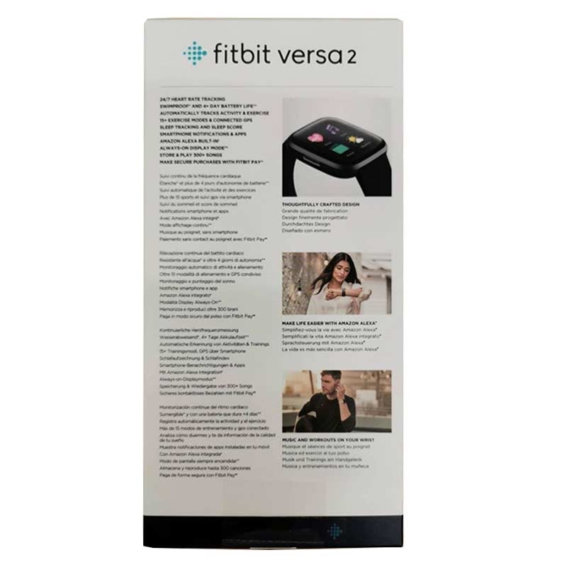 Fitbit Versa 2 Gesundheits- & Fitness-Smartwatch schwarz/carbon