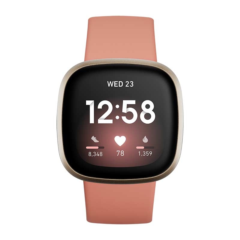 Fitbit Versa 3 Gesundheits- & Fitness-Smartwatch mit GPS altrosa/softgold