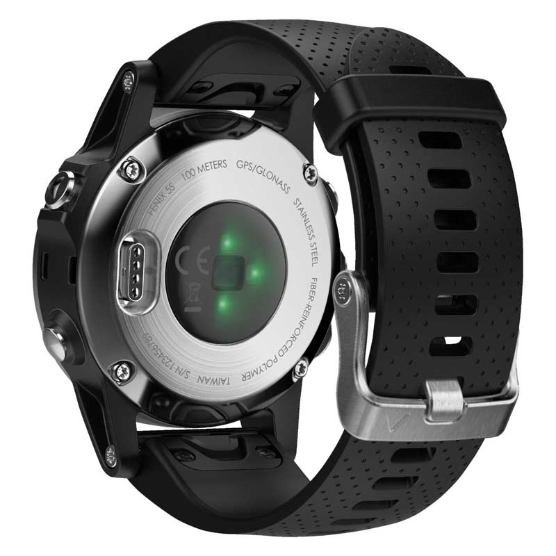 Garmin fenix 5S silber mit schwarzem Armband 42mm