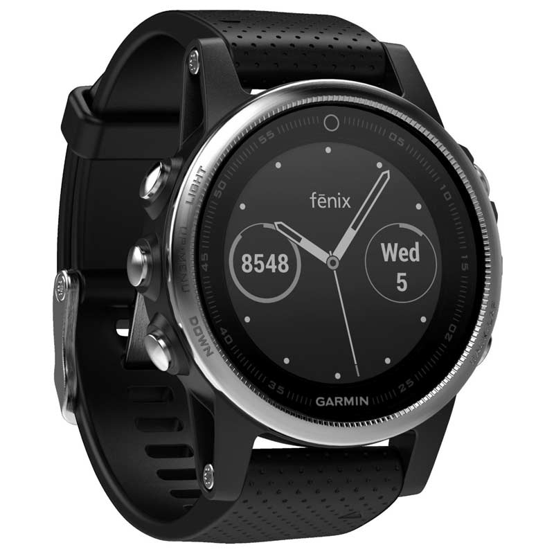 Garmin fenix 5S silber mit schwarzem Armband 42mm