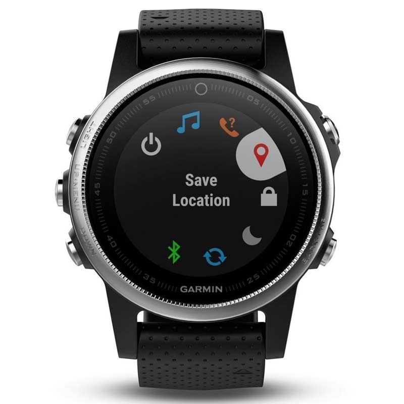 Garmin fenix 5S silber mit schwarzem Armband 42mm